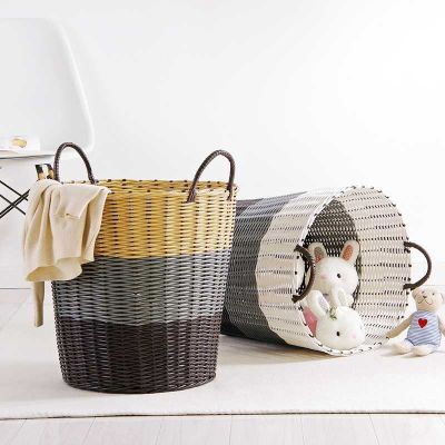 Dirty Clothes Laundry Storage Basket Foldable Plastic Rattan Kids Toys Fruit Organizer Basket Home Sundries Storage