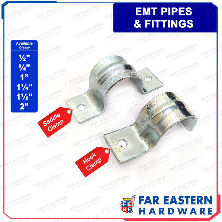 Hook Saddle Clamp for EMT Electrical Pipes & Conduit Fittings 1/2” 3/