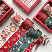 6 ม้วน Washi Tape Christmas Design Wafu Kawaii Masking สติกเกอร์ตกแต่งสำหรับตกแต่ง