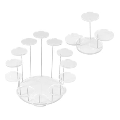 2Pcs Round Acrylic Cupcake Stand-Premium Cupcake Holder, Cupcake Display Stand Dessert Stand Pastry Platter Display