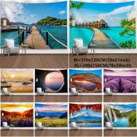 [COD] Cross-border sunshine beach hanging cloth net red live photo background wall tapestry bedroom bedside decoration