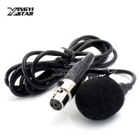 Mini XLR 4 Pin TA4F Plug Wired Microfone Condenser Tie Clip On Lapel Lavalier Microphone For SHURE Karaoke Wireless Transmitter