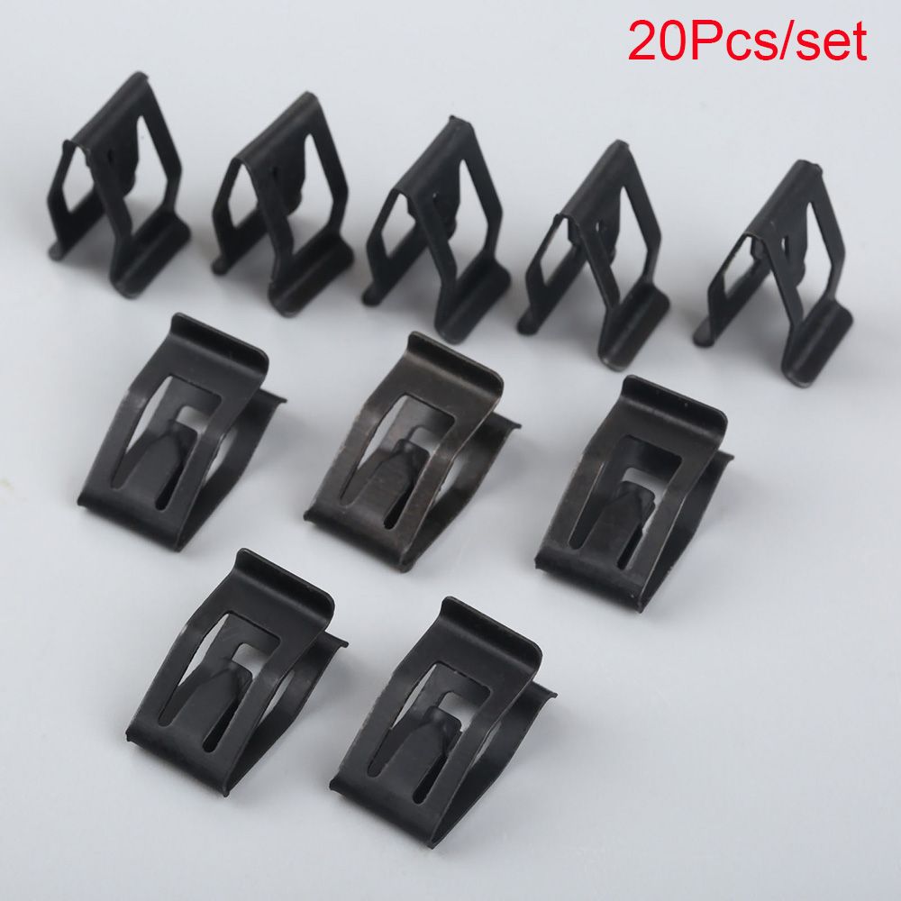 🔥🔥 [COD+IN STOCK] 20Pcs/pack Universal Car Front Console Dash Clips Dashboard Auto Trim Metal Retainer Rivet Fastener