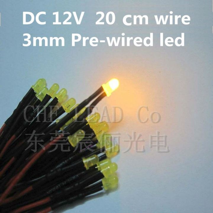 worth-buy-100ชิ้น-dc12v-24โวลต์สีแดงกระจายแบบมีสาย-led-3มิลลิเมตร-led-กลม20มิลลิเมตรลวดชุบสังกะสีแบบมีชุดสัญญาณไฟ-led