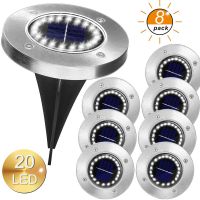 8PCS LED Solar Path Light 16LED 20 LED Solar Power Buried Lights Ground Lamp Outdoor Path Way Garden Decking Underground Lamps