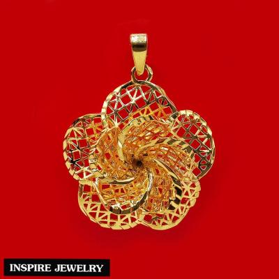 Inspire Jewelry ,จี้ทองรูปดอกไม้ หุ้มทองแท้ 24K หรู ขนาด 3 x 3 CM พร้อมถุงกำมะหยี่