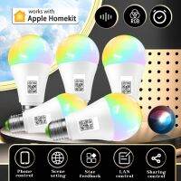 ทํางานร่วมกับ HomeKit E27 Smart Control Light Led RGB Lights หรี่แสงได้ไฟเย็นอบอุ่นและหลอดไฟเปลี่ยนสีสันสดใส RGB เพื่อตกแต่ง♠