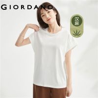 ❀ GIORDANO ผู้หญิง เทคโนโลยีขั้นสูง ความรู้สึกเย็นต้านเชื้อแบคทีเรียถักธรรมชาติป่านแขนเสื้อยืดคอกลม Free Shipping 05323212