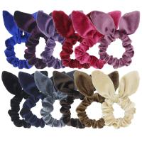 23 New 12 PCS Hair Scrunchies Velvet Scrunchy Bobbles Elastic Hair Ties Rabbit Ear Hair Bands Women Ponytail Accessories