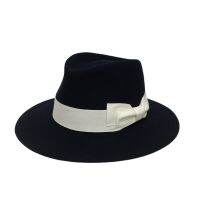 ผู้ชายผู้หญิง Fedora หมวกคลาสสิกสีขาวกุทัณฑ์วงปีกกว้างปานามาหมวก100 ขนสัตว์รู้สึก C Rushable หมวกฤดูหนาวสำหรับคริสตจักรพรรค Weddi