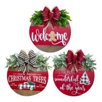 Christmas Welcome Sign for Front Door Front Door Sign Outdoor Decor Party Supplies Christmas Decorations 11.8 Inches Farmhouse Sign for Christmas Wedding Birthday like-minded