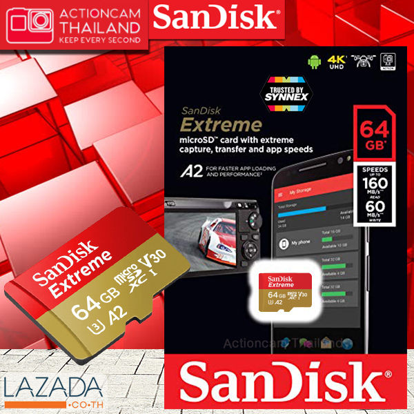 sandisk-micro-sd-card-extreme-64-gb-a2-รุ่นใหม่-sdxc-classu3-อ่าน-160mb-s-เขียน-60mb-s-sdsqxa2-064g-gn6mn-ไมโครเอสดีการ์ด-แซนดิส-เมมโมรี่-ใส่-แท็บเล็ต-โทรศัพท์-มือถือ-สมาร์ทโ