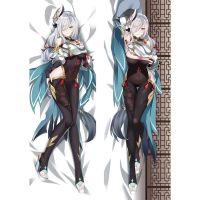 (ถ้ากำหนดเองติดต่อเรา) อะนิเมะเกม Genshin Impact Shen He Dakimakura Shenhe เคสหมอนคอสเพลย์กอดเครื่องแต่งกายของร่างกายโอตาคุฝาครอบหมอนอิงเสา (