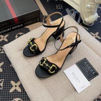 【 Free shipping 】 Sandals for womens fashion brands, versatile European Roman womens high heels, round toe fashion, thick heels, elegant and high-end INS