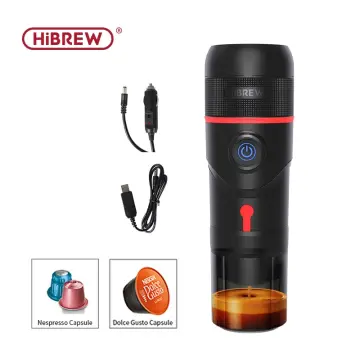 HiBREW Portable Coffee Machine for Car & Home,DC12V Expresso Coffee Maker  Fit Nexpresso Dolce Pod Capsule Coffee Powder H4A