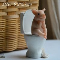 Personality Creative Toilet Cute Pig Series Ornaments Simulation Animal Model Exquisite Birthday Gift For Baby Car Decoration