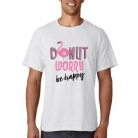 Donut Worry Be Happy พิมพ์ Womans T เสื้อ Street Vintage Tshirts ความคิดสร้างสรรค์ขนาดใหญ่ Tshirt ฤดูร้อน Breathable หญิง T เสื้อ