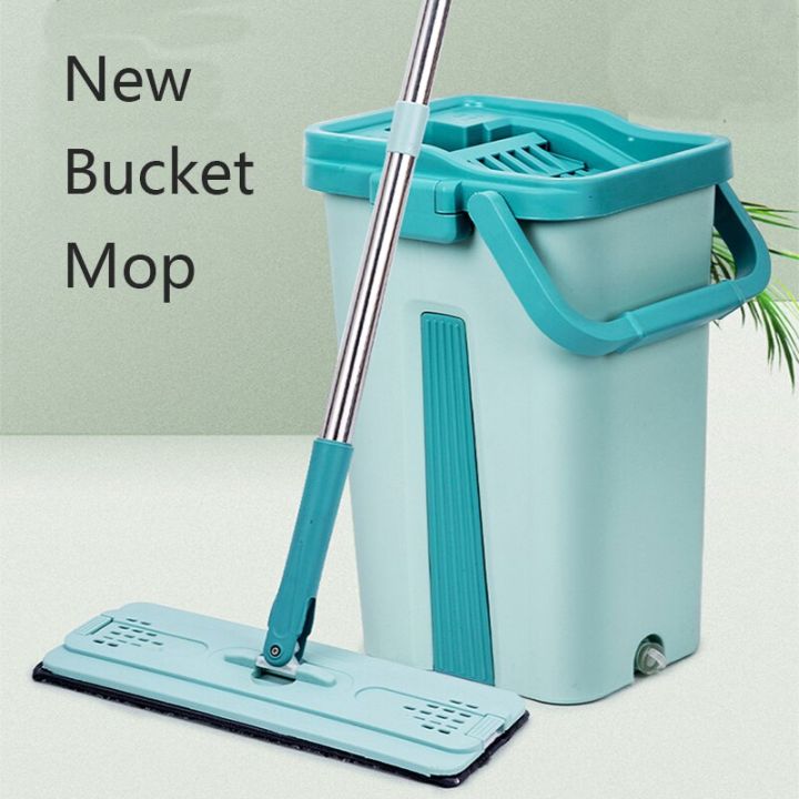 squeeze-mop-with-bucket-flat-self-wring-floor-mops-kitchen-home-cleaning-tools-microfiber-mop-pads-wet-or-dry-usage