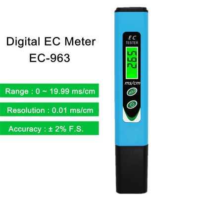 【Deal of the day】 EC Meter LED Digital Hydroponics เครื่องทดสอบ EC-963 ATC การนำไฟฟ้าคุณภาพน้ำสำหรับสระว่ายน้ำ Aquarium 40% Off