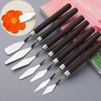 7Pcs/Set Stainless Steel Ceramics Spatula Polymer Clay Scraper Pottery Modeling Tools Art Oil Painting Knives Cake Spatula Kit