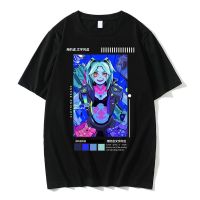 Anime Cyberpunk Edgerunners Rebecca Oversized Graphic T Shirt Cartoon Men Fashion Casual T-shirts Man Cotton Streetwear