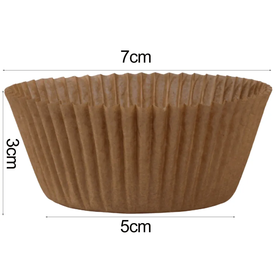 Standard Cupcake Liners, No Smell, Food Grade & Grease-proof Baking Cups Paper, Size: 200pc Cupcake Liners, Brown