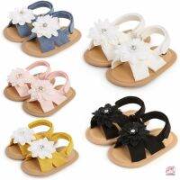 JOP7-Baby Girls Princess Sandals, Big Rhinestone Flower Open Totes Anti-Skid Soft Sole Walking Shoes, Ankle Stick-On