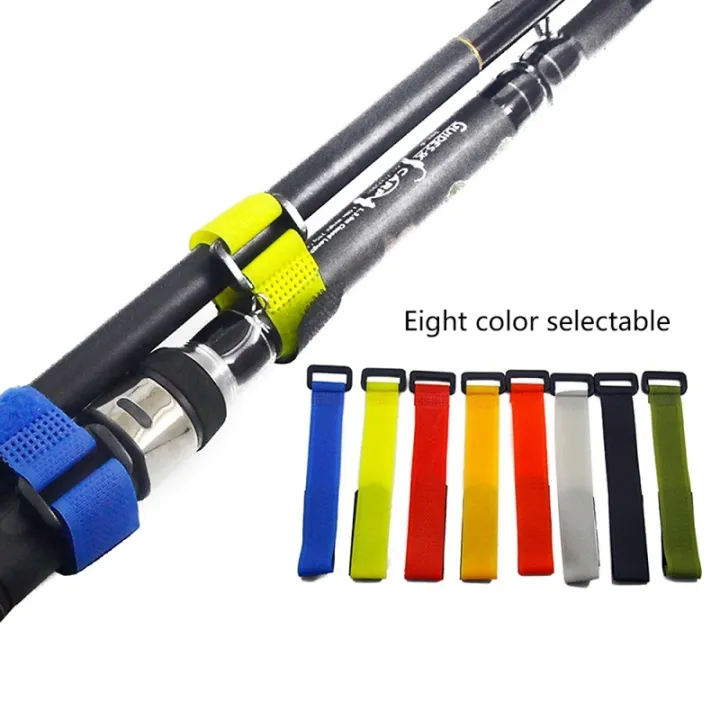 1 【CW】 Strap Anti tie Fishing Rod Binding Belt Reusable Fishing Rod Tie