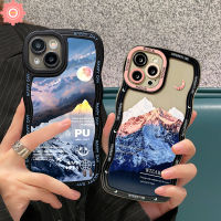 เข้ากันได้กับเคสโทรศัพท์ iPhone 11 12 13 14 Pro Max XR XS Max 7 14 6 6S 8 Plus SE 2020แฟนตาซีดวงอาทิตย์ภูเขาหิมะเคส Tpu นิ่ม