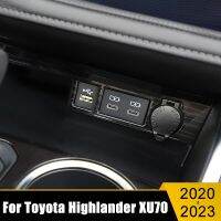 For Toyota Highlander XU70 2020 2021 2022 2023 Hybrid Stainless Car Central Control USB Frame Cover Trim Sticker Essories