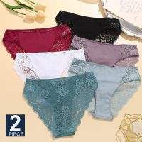 Finetoo 2pcs/Set S-Xl Women Seamless Panties Briefs Sexy Girls Underwear Transparent Lace Lingerie Bikini Lady Intimates