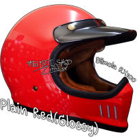 Bilmola RX100 Plain Red(Glossy) ทรง MOTO GP มีแว่นกันแดดสีชา นวมถอดซักได้ มีช่องเว้าสำหรับติดตั้ง “บลูทูธ”