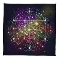 Altar Cloth Hexagram Oracle Card Mat Pagan Witchcraft Astrology Divination Galactic Metatron Rubiks Cube Tarot Tablecloth