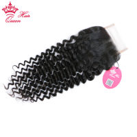 ลูกไม้โปร่งใสปิดผมบราซิลดิบบริสุทธิ์ Deep Wave Top Swiss Lace 100 ผมมนุษย์ Queen Hair Products