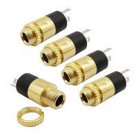 5Pcs PJ-392 3.5mm Gold-plated Headphone Socket Cylindrical Gold-plated 3.5mm Stereo Female Plug Audio Connector PJ392