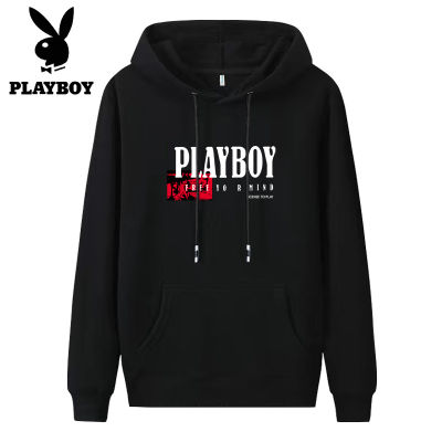 Playboy เสื้อกันหนาวมีฮู้ดชุดเสื้อยืดแขนยาวผู้ชายฤดูใบไม้ผลิและฤดูใบไม้ร่วงเทรนด์ใหม่ Ins เสื้อกันหนาว