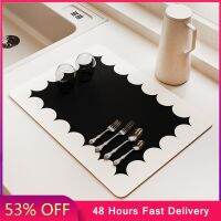 【CC】❀  Super Absorbent Drain Dry Anti-slip Rubber Draining Dish Drying Rug Dinnerware Placemat