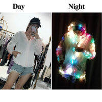 Zhaojinsheng Fkend LED เสื้อผ้าชุดเต้นรำเย็นเสื้อที่มีสีสันกระพริบไฟฮาโลวีน