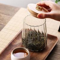 Glass Airtight Canister Kitchen Storage Bottles Jar Food Container Grains Tea Coffee Beans Grains Candy Jars Wood Lid Containers