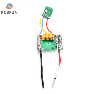 pcbfun แผงวงจรโมดูลป้องกันการชาร์จแบตเตอรี่ลิเธียม18V พร้อมหน้าจอแสดงกำลังไฟใช้ได้กับ BL1850 BL1840 BL1830 Makita