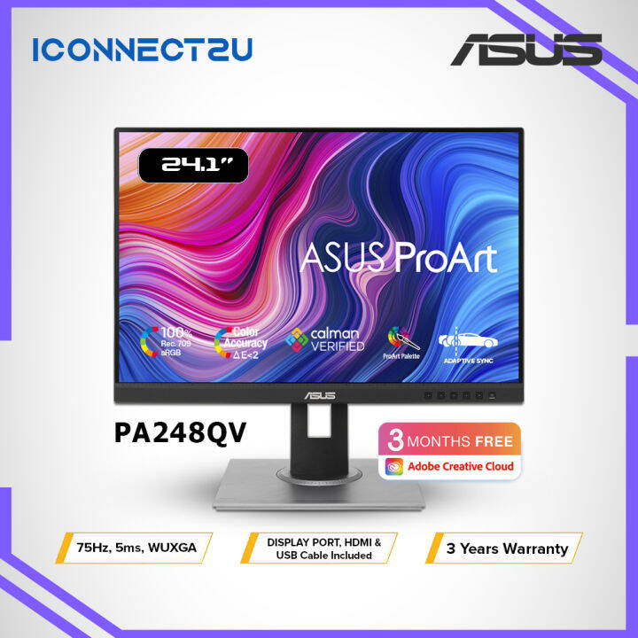 Asus ProArt Display 24.1" PA248QV WUXGA IPS 75Hz Adaptive Sync 100% ...