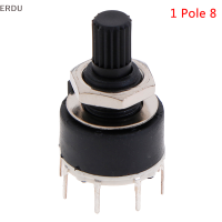 ERDU SR16MM ROTARY SWITCH 2 POLE 3 4 position 1 POLE 5 6 8ตำแหน่ง Axis band SWITCH