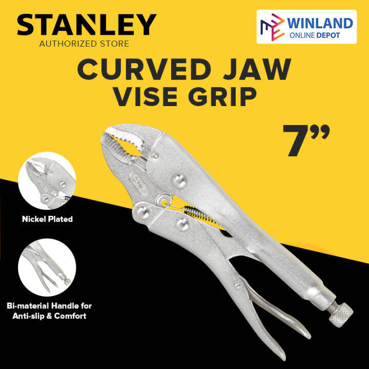 STANLEY by Winland Chrome Plated Rust Resistant Vise Grip Curved
