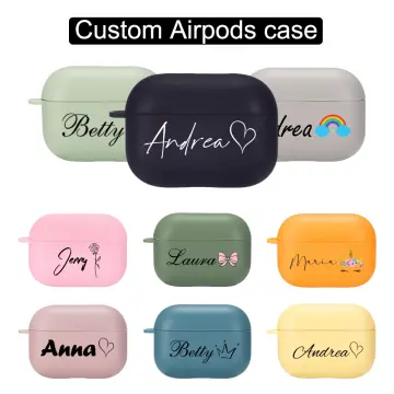 Customize Name/Picture Airpods 2 Pro Case For AirPod 1 Soft TPU Luxury  Cover Fundas Airpods