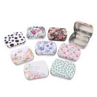 Portable Mini Metal Hinged Tin Box with Lid Rectangular Container Small Storage Container Kit Candy Pill Cases forHome Organizer Storage Boxes