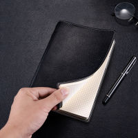 A5 Black PU Leather Minimalist Notebook With Pen Loop Classic Softcover Custom Blank Dot Grid Journal Undated Planner