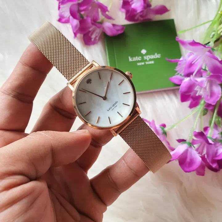 Kate Spade New York Threehand White Dial Rose Gold Tone Stainless