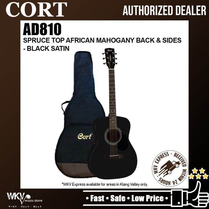 Cort AD810 Acoustic Guitar with Bag - Black Satin (AD810 / AD-810 / AD ...