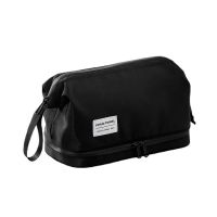 【cw】Mens Travel Toiletry Bags Shaving Kit Organize Bag Large Waterproof Wet Dry Separation Double Layer Women Cosmetic Storage Bag ！