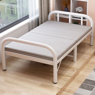 [COD] Folding bed single home simple lunch break double office rental house portable adult iron